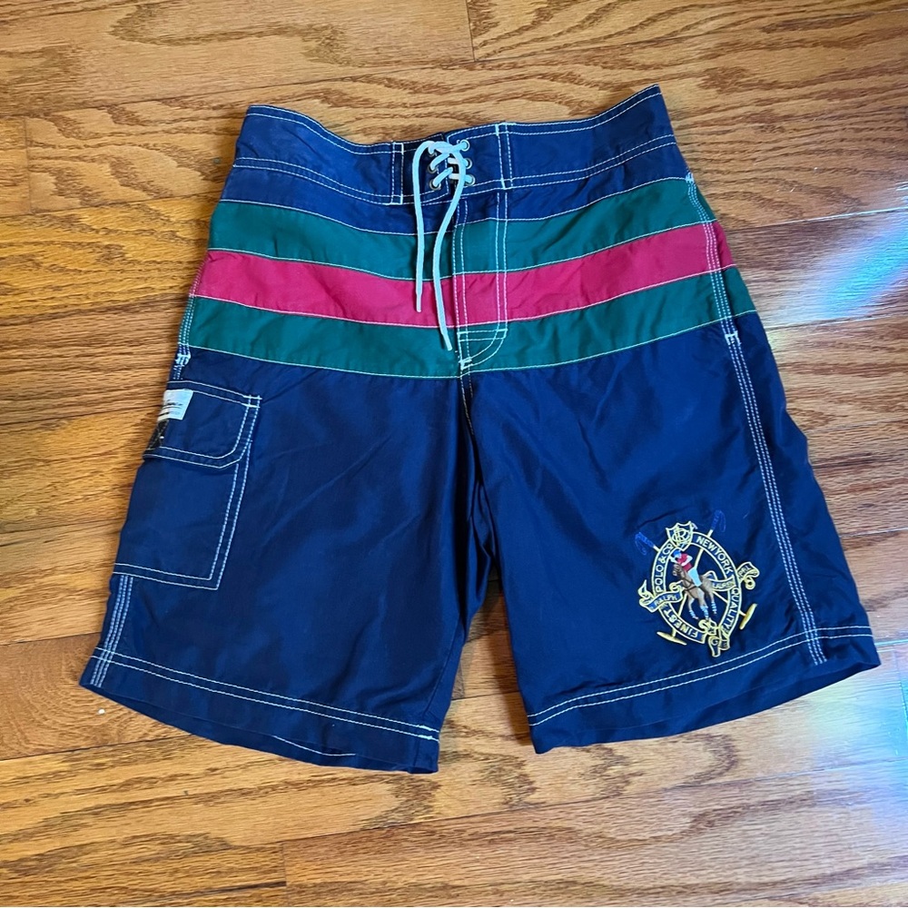 Ralph Lauren Polo size 8 / 10 boys swim trunks with pocket.